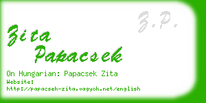 zita papacsek business card